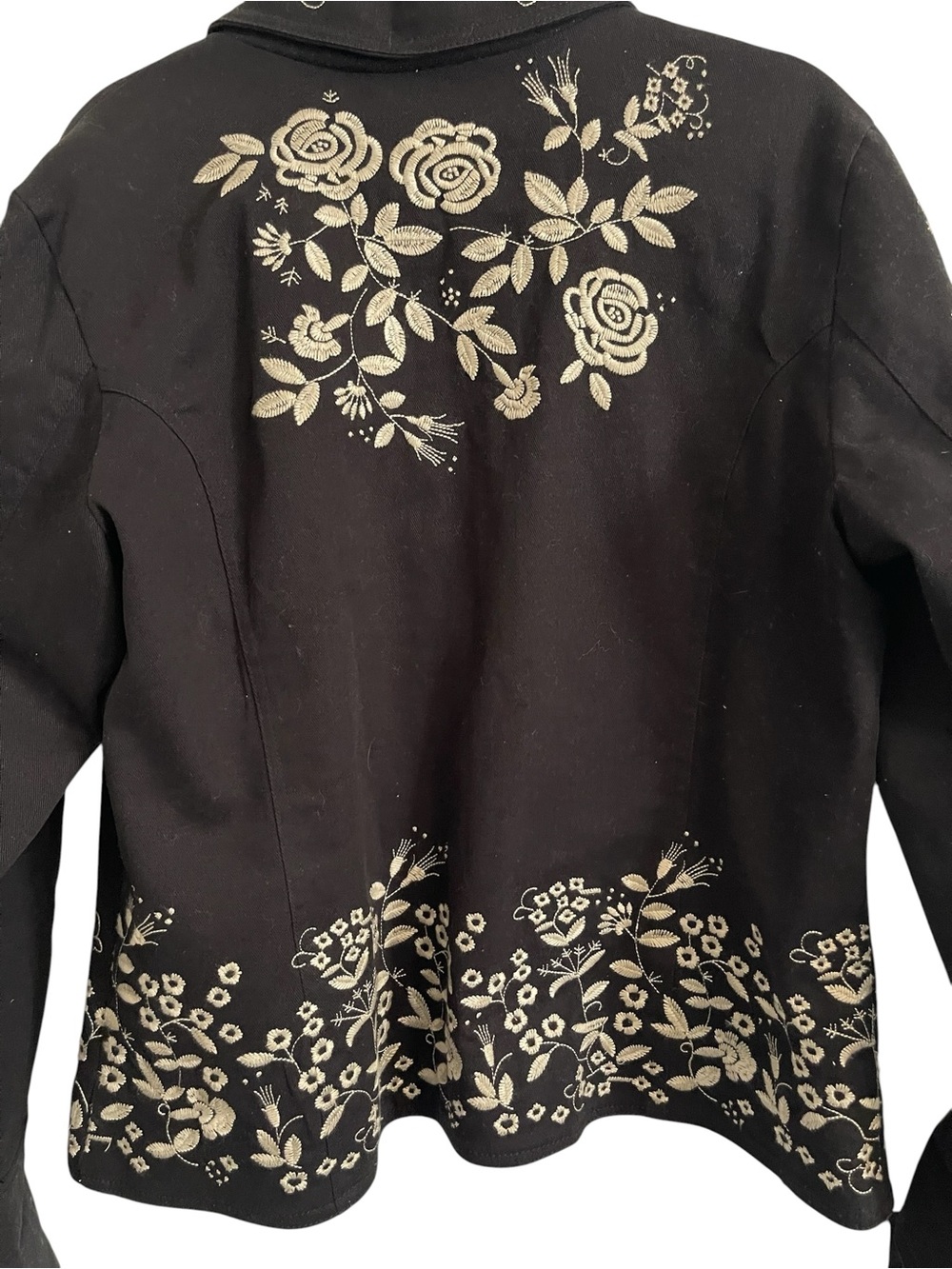 Stetson Women’s Black Ivory Floral Embroidered Western Blazer Jacket Size XL - Picture 3 of 11